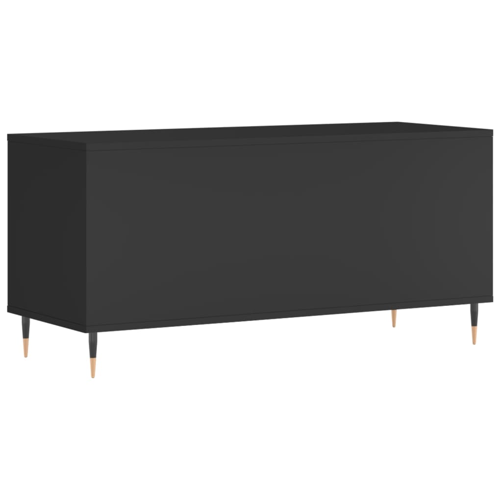 Platenkast 100X38X48 Cm Bewerkt Hout Zwart