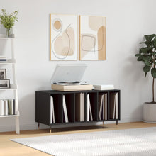 Platenkast 100X38X48 Cm Bewerkt Hout Zwart