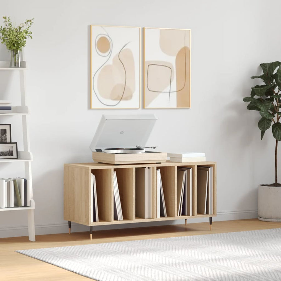 Platenkast 00X38X48 Cm Bewerkt Hout Kleurig Sonoma eiken