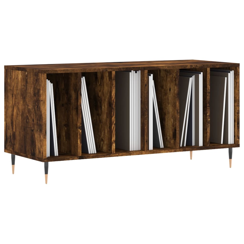 Platenkast 100X38X48 Cm Bewerkt Hout Gerookt Eikenkleurig