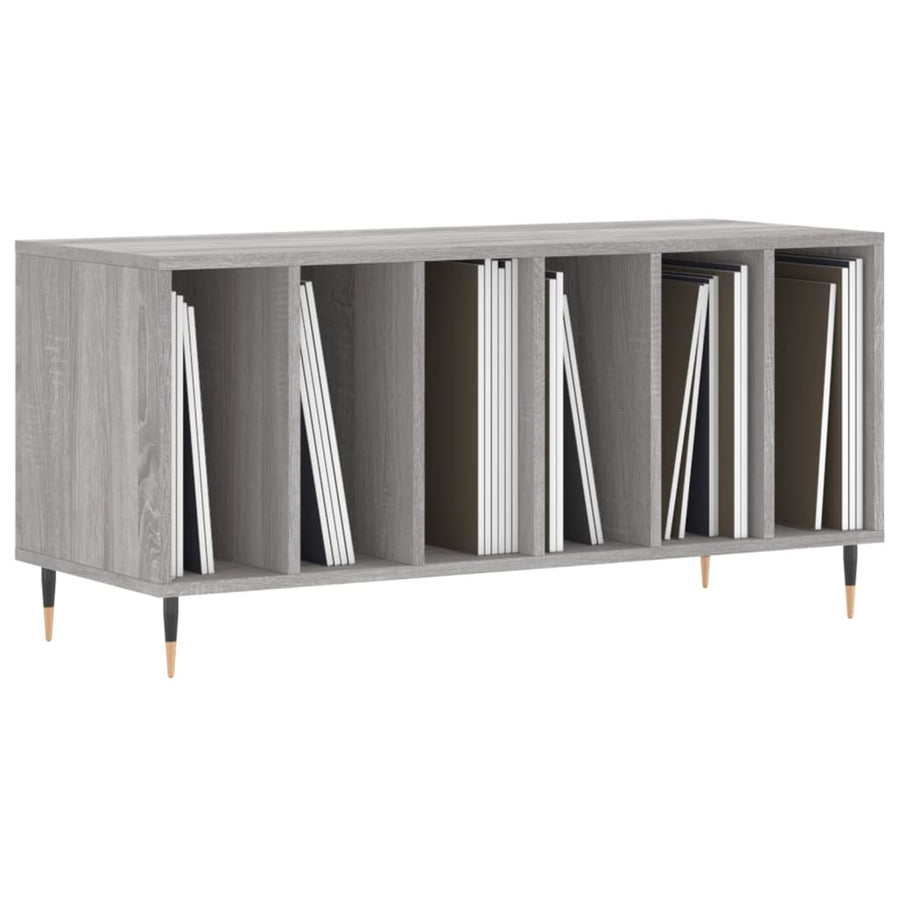 Platenkast 100X38X48 Cm Bewerkt Hout Grijs Sonoma Eikenkleurig