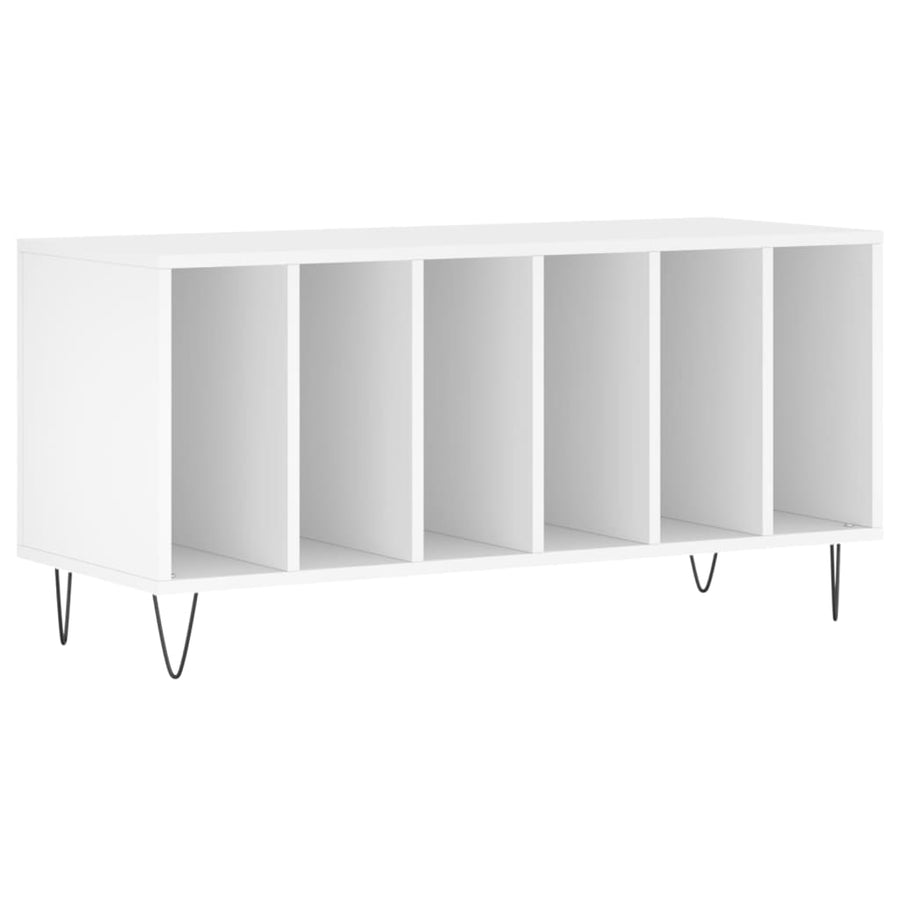 Platenkast 100X38X48 Cm Bewerkt Hout Wit