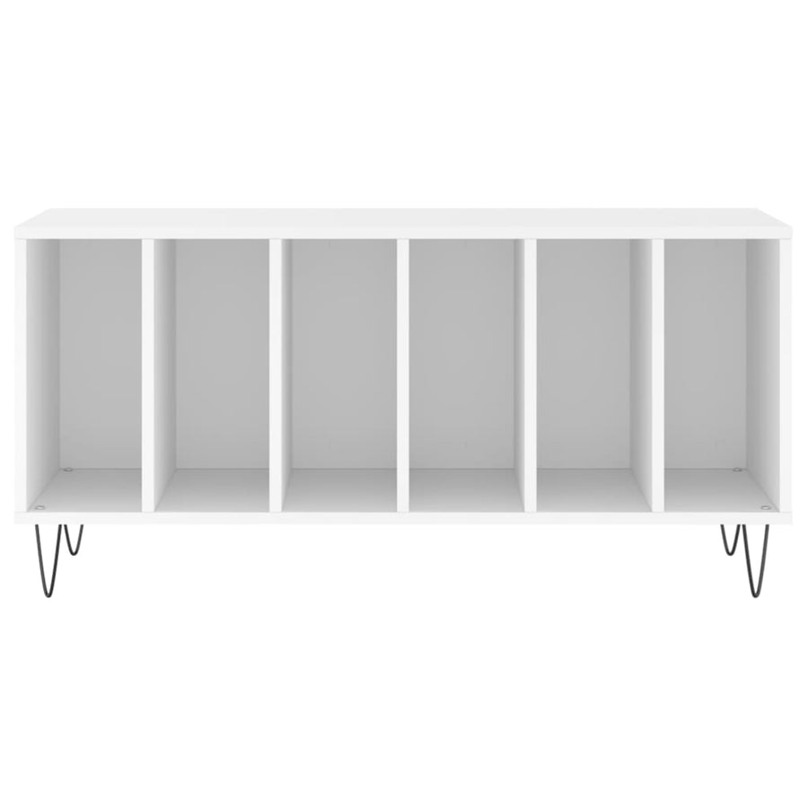 Platenkast 100X38X48 Cm Bewerkt Hout Wit