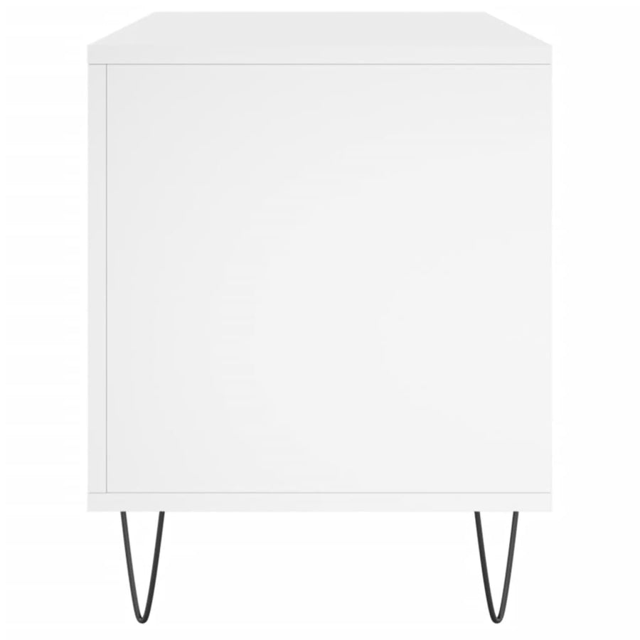 Platenkast 100X38X48 Cm Bewerkt Hout Wit