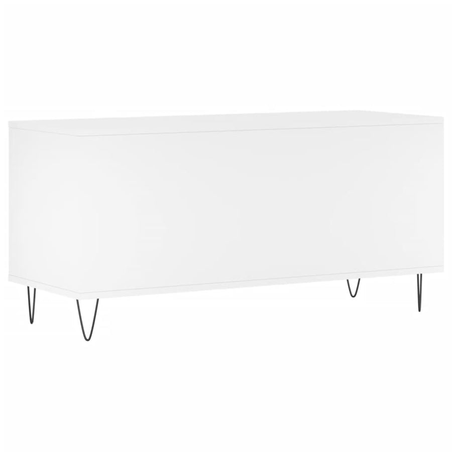 Platenkast 100X38X48 Cm Bewerkt Hout Wit