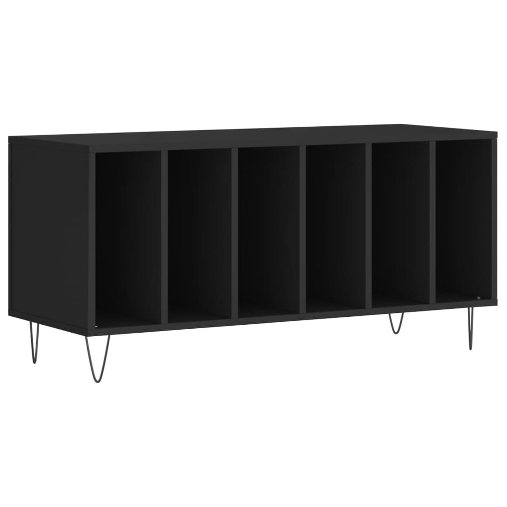 Platenkast 100X38X48 Cm Bewerkt Hout Zwart