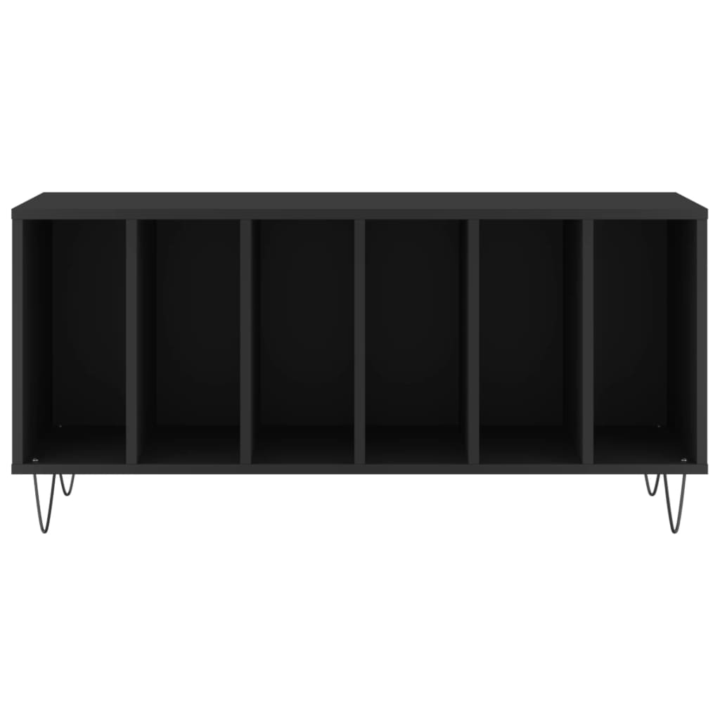 Platenkast 100X38X48 Cm Bewerkt Hout Zwart