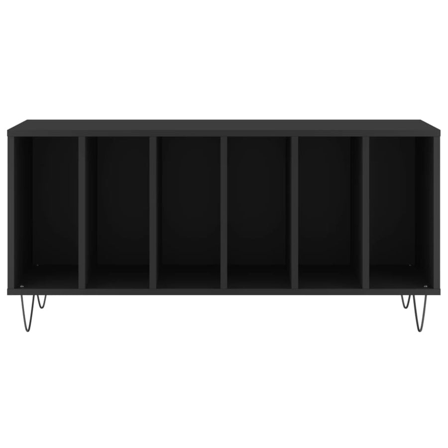 Platenkast 100X38X48 Cm Bewerkt Hout Zwart