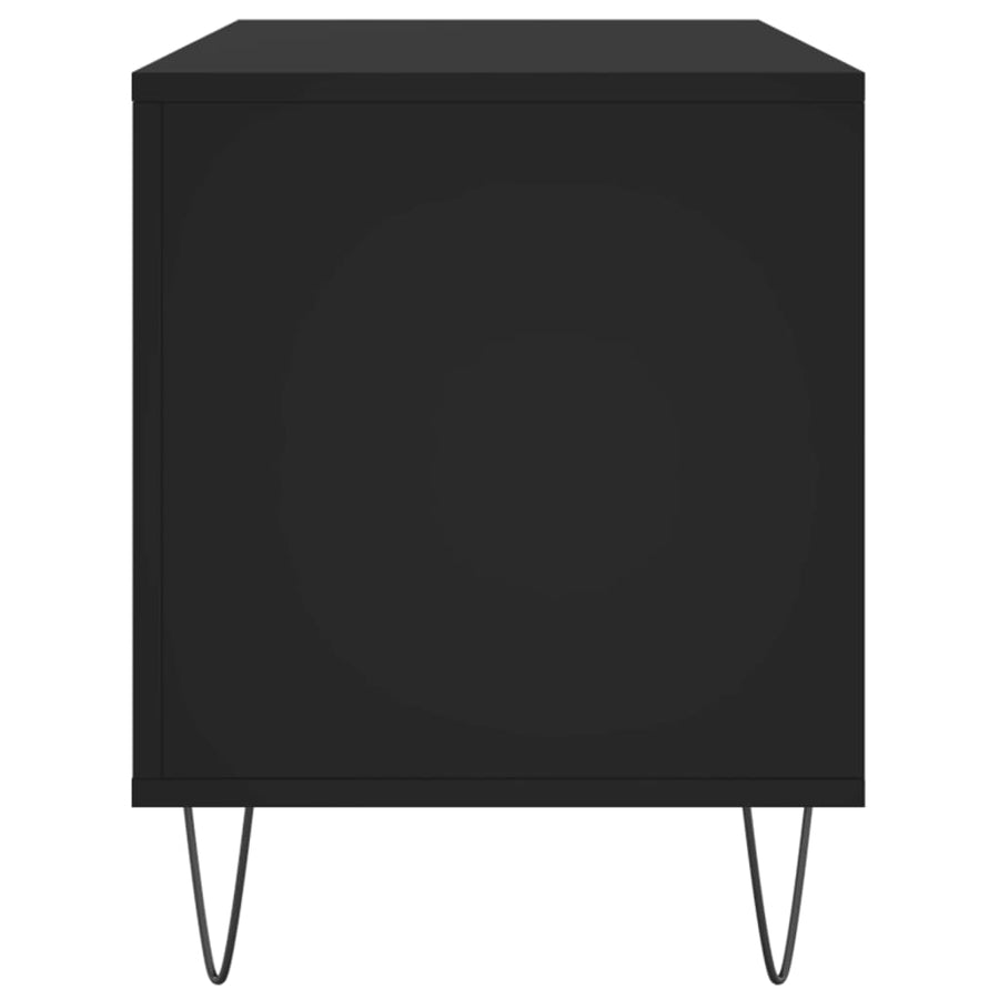 Platenkast 100X38X48 Cm Bewerkt Hout Zwart