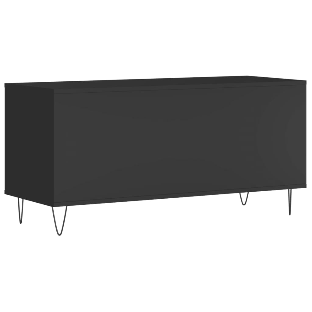 Platenkast 100X38X48 Cm Bewerkt Hout Zwart