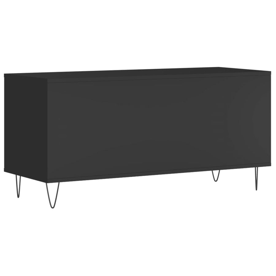 Platenkast 100X38X48 Cm Bewerkt Hout Zwart