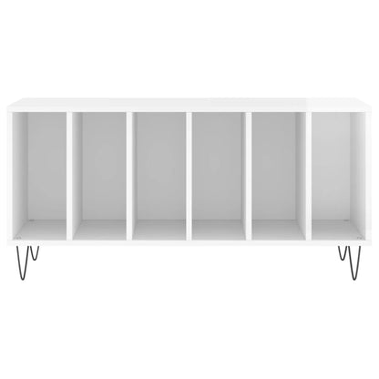 Platenkast 100X38X48 Cm Bewerkt Hout Hoogglans Wit