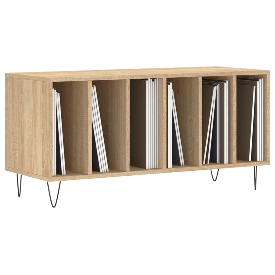 Platenkast 100X38X48 Cm Bewerkt Hout Sonoma Eikenkleurig