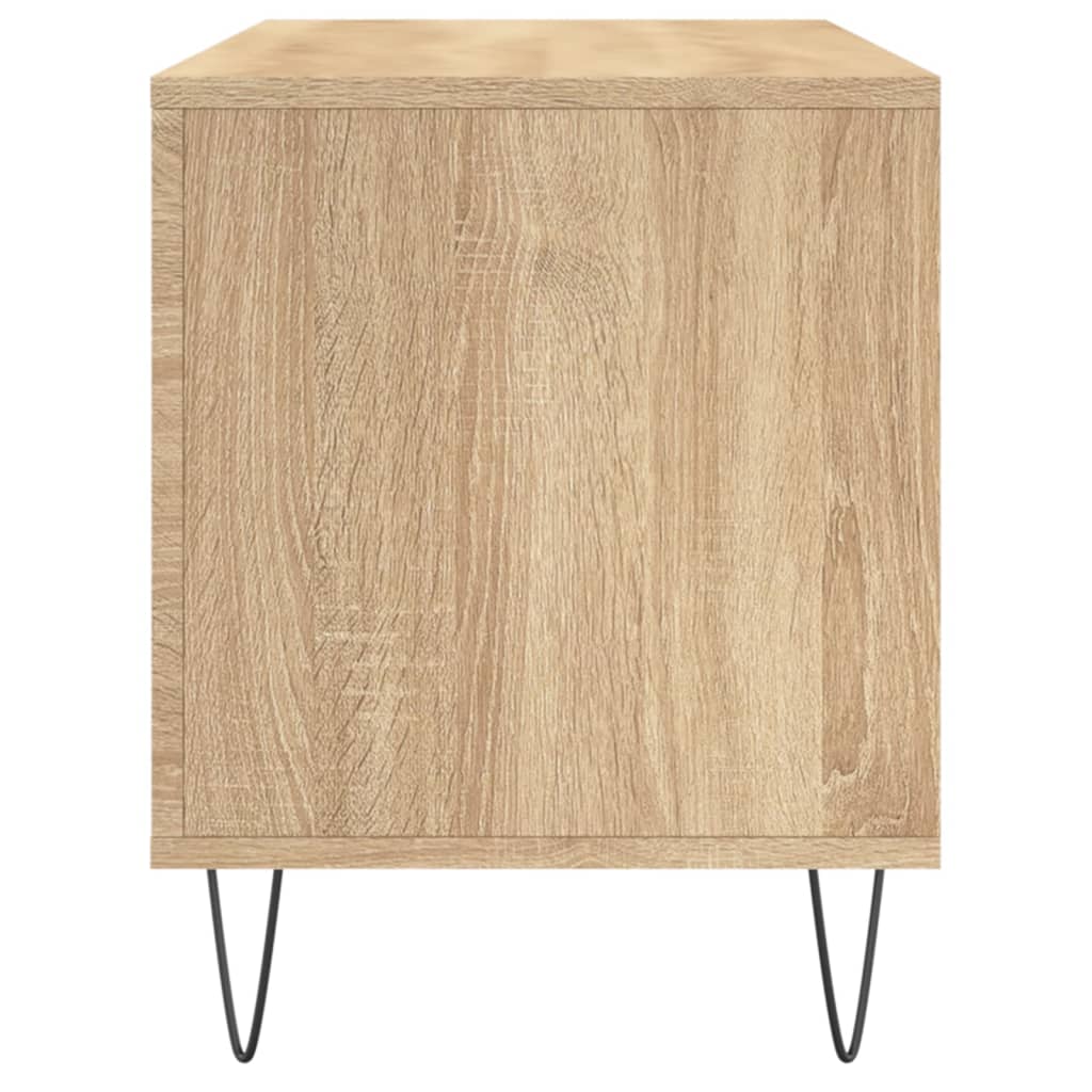 Platenkast 100X38X48 Cm Bewerkt Hout Sonoma Eikenkleurig