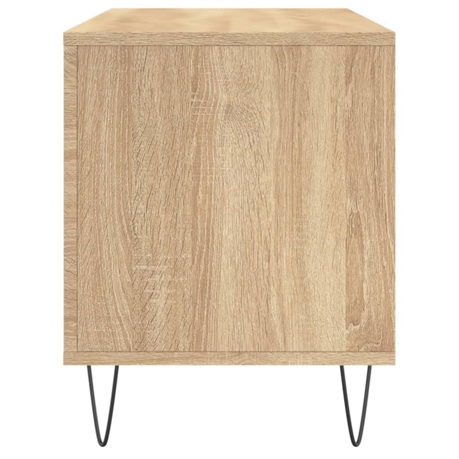 Platenkast 100X38X48 Cm Bewerkt Hout Sonoma Eikenkleurig