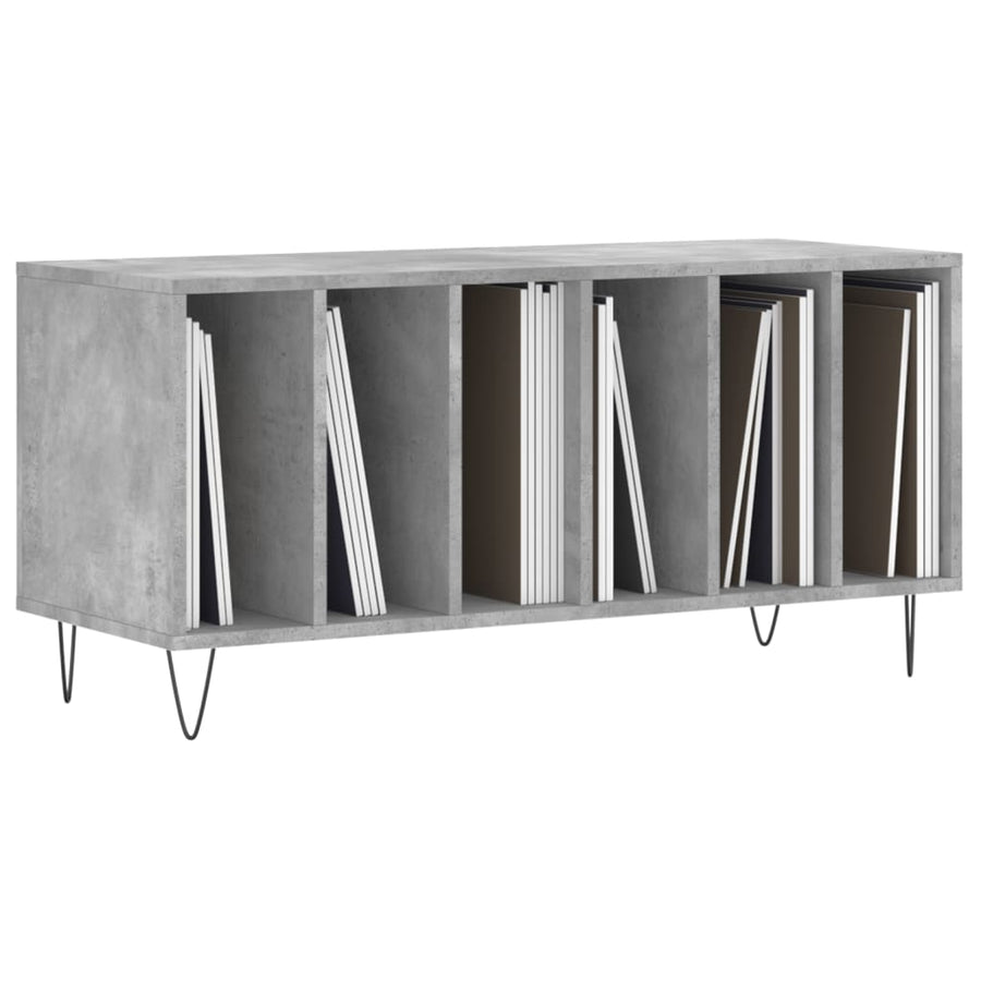 Platenkast 100X38X48 Cm Bewerkt Hout Betongrijs