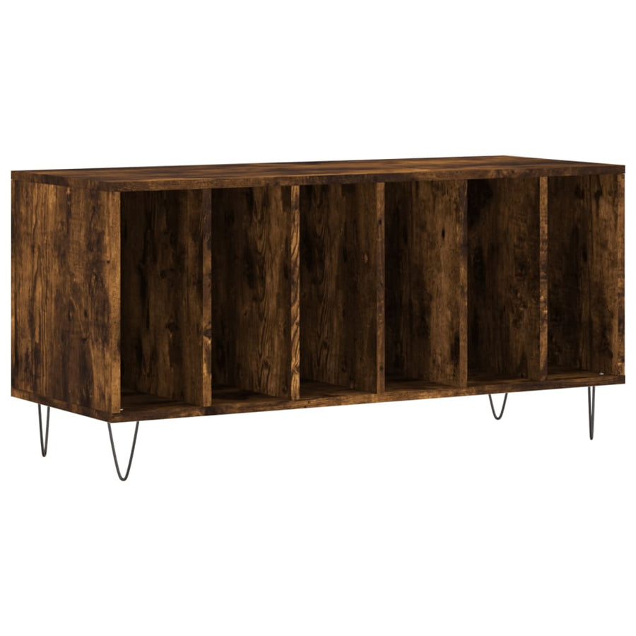 Platenkast 100X38X48 Cm Bewerkt Hout Gerookt Eikenkleurig