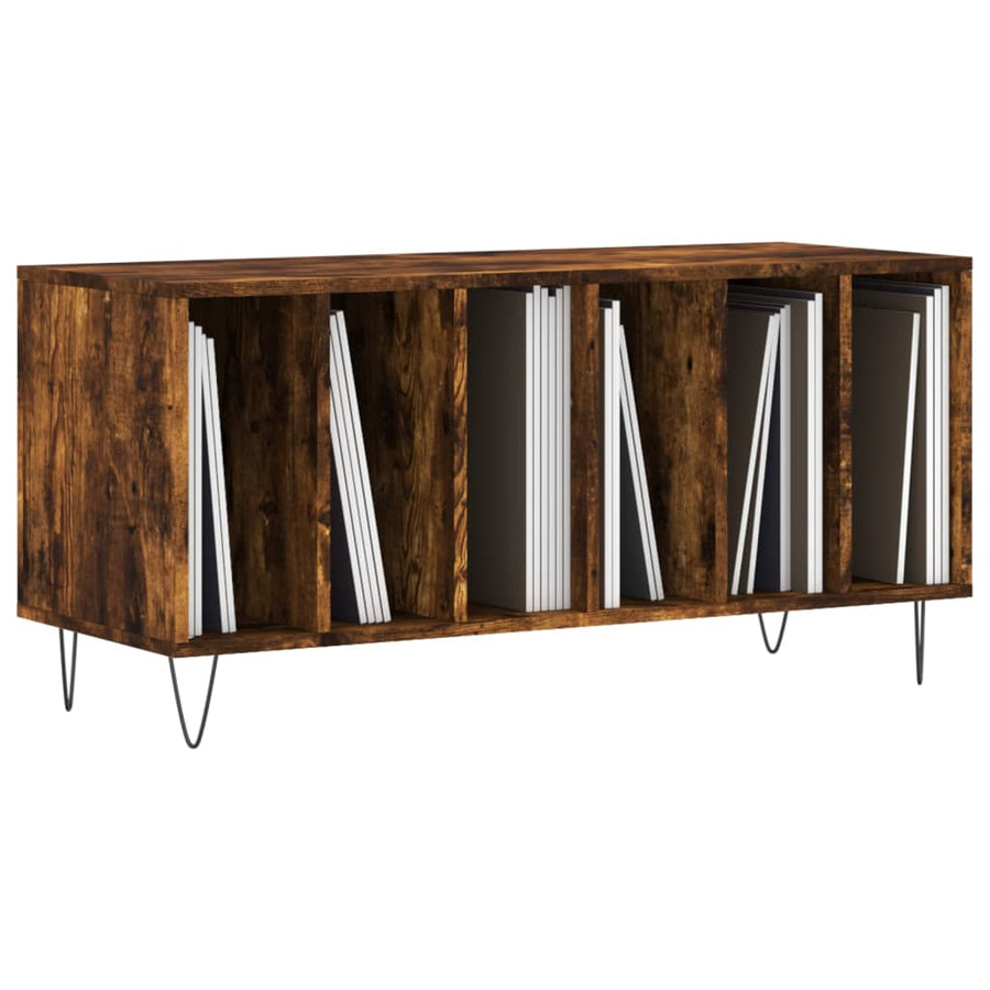 Platenkast 100X38X48 Cm Bewerkt Hout Gerookt Eikenkleurig