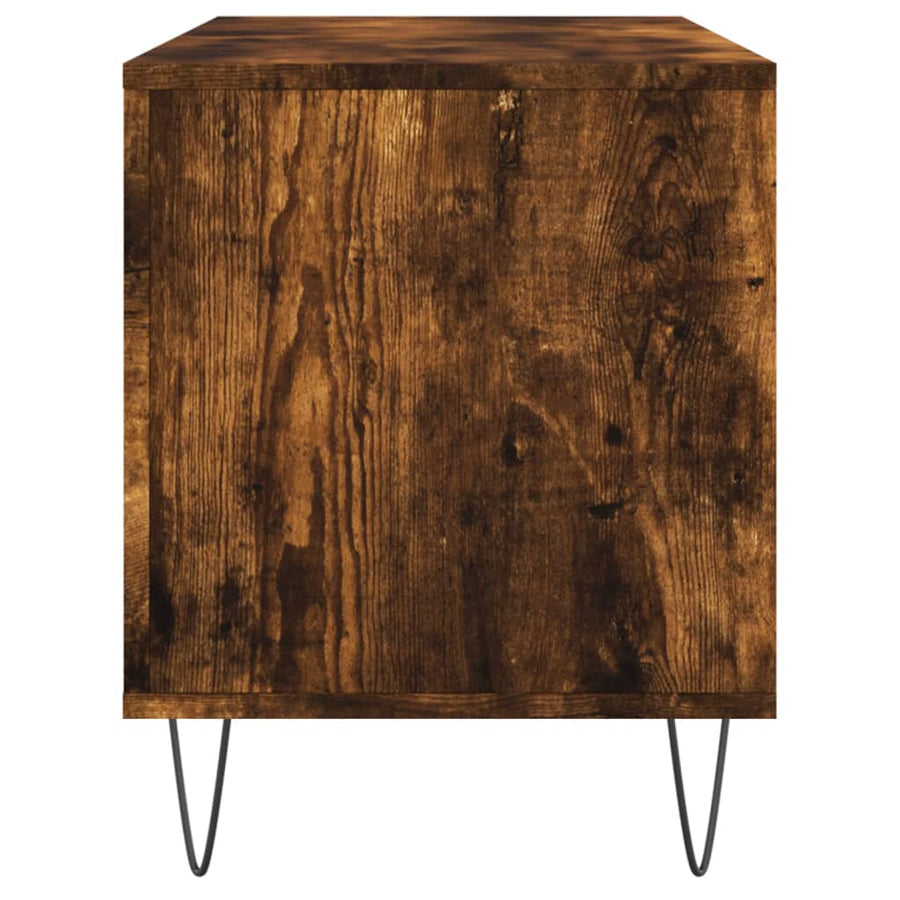 Platenkast 100X38X48 Cm Bewerkt Hout Gerookt Eikenkleurig
