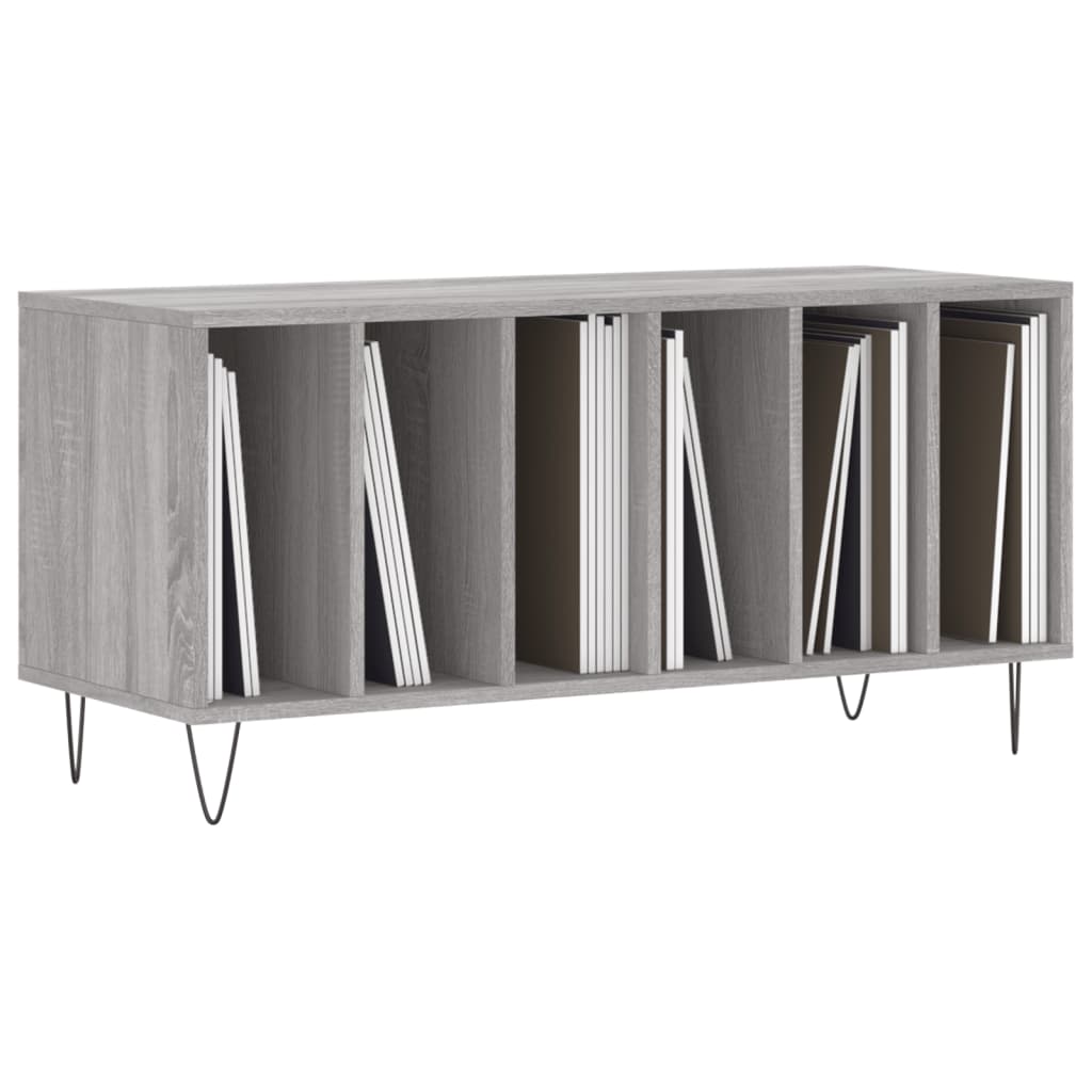 Platenkast 100X38X48 Cm Bewerkt Hout Grijs Sonoma Eikenkleurig