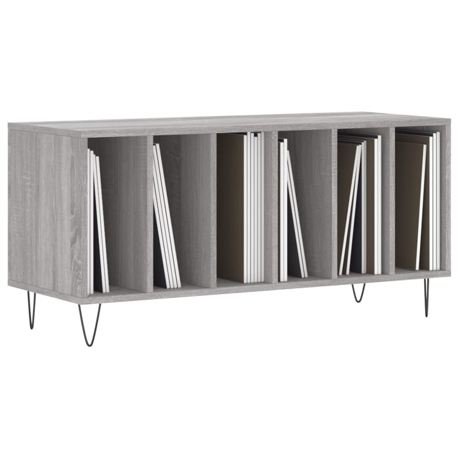 Platenkast 100X38X48 Cm Bewerkt Hout Grijs Sonoma Eikenkleurig