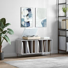 Platenkast 100x38x48 cm bewerkt hout grijs sonoma