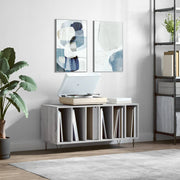 Platenkast 100x38x48 cm bewerkt hout grijs sonoma