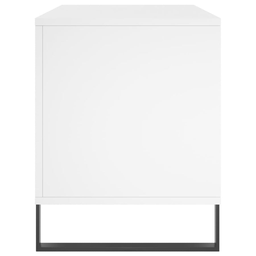 Platenkast 100X38X48 Cm Bewerkt Hout Wit