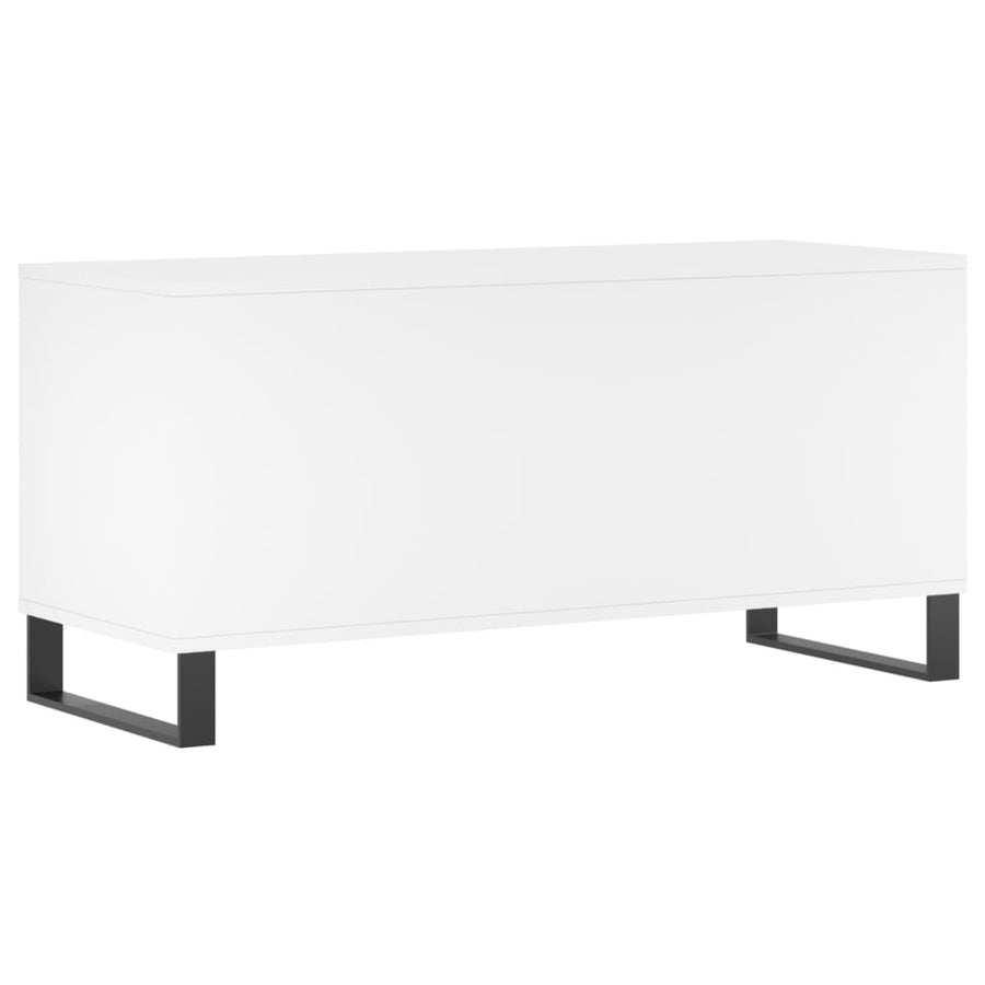 Platenkast 100X38X48 Cm Bewerkt Hout Wit