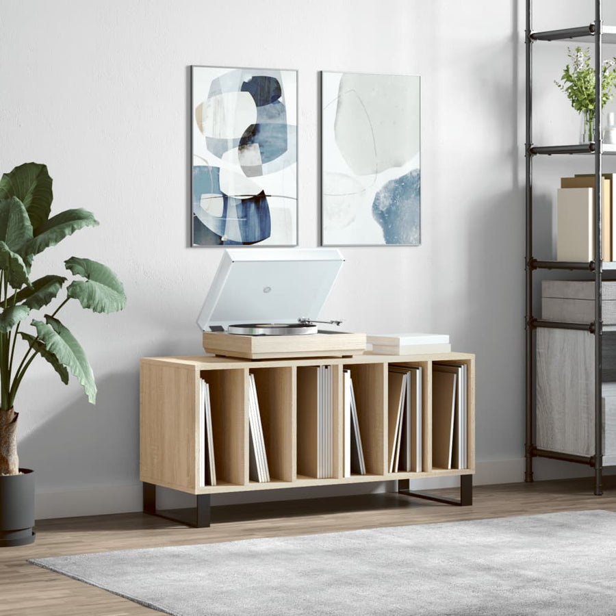 Platenkast 100X38X48 Cm Bewerkt Hout Sonoma Eikenkleurig