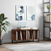 Platenkast 100x38x48 cm bewerkt hout gerookt eiken