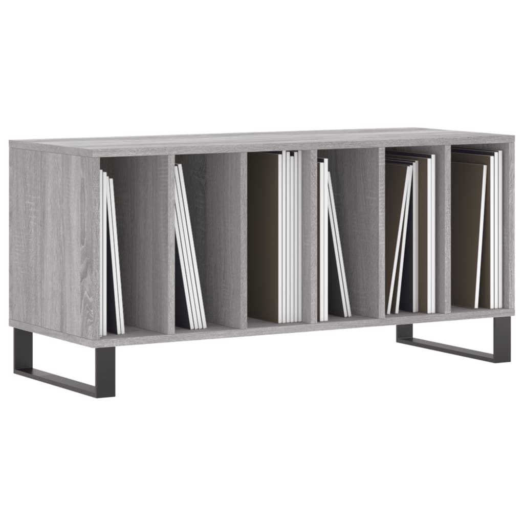 Platenkast 100X38X48 Cm Bewerkt Hout Grijs Sonoma Eikenkleurig