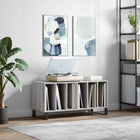 Platenkast 100x38x48 cm bewerkt hout grijs sonoma