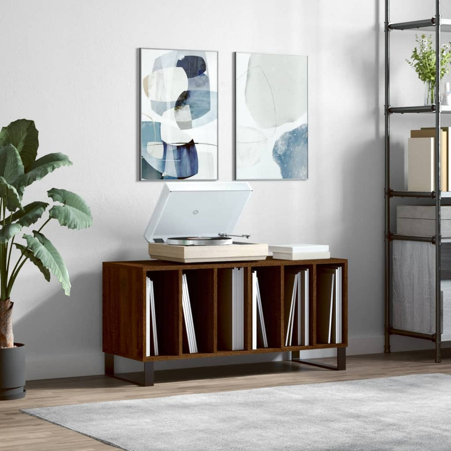 Platenkast 100X38X48 Cm Bewerkt Hout Sonoma Eikenkleurig