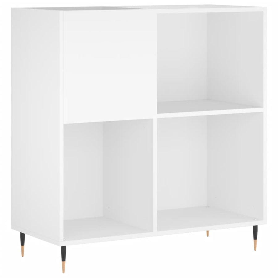 Platenkast 84,5X38X89 Cm Bewerkt Hout Wit