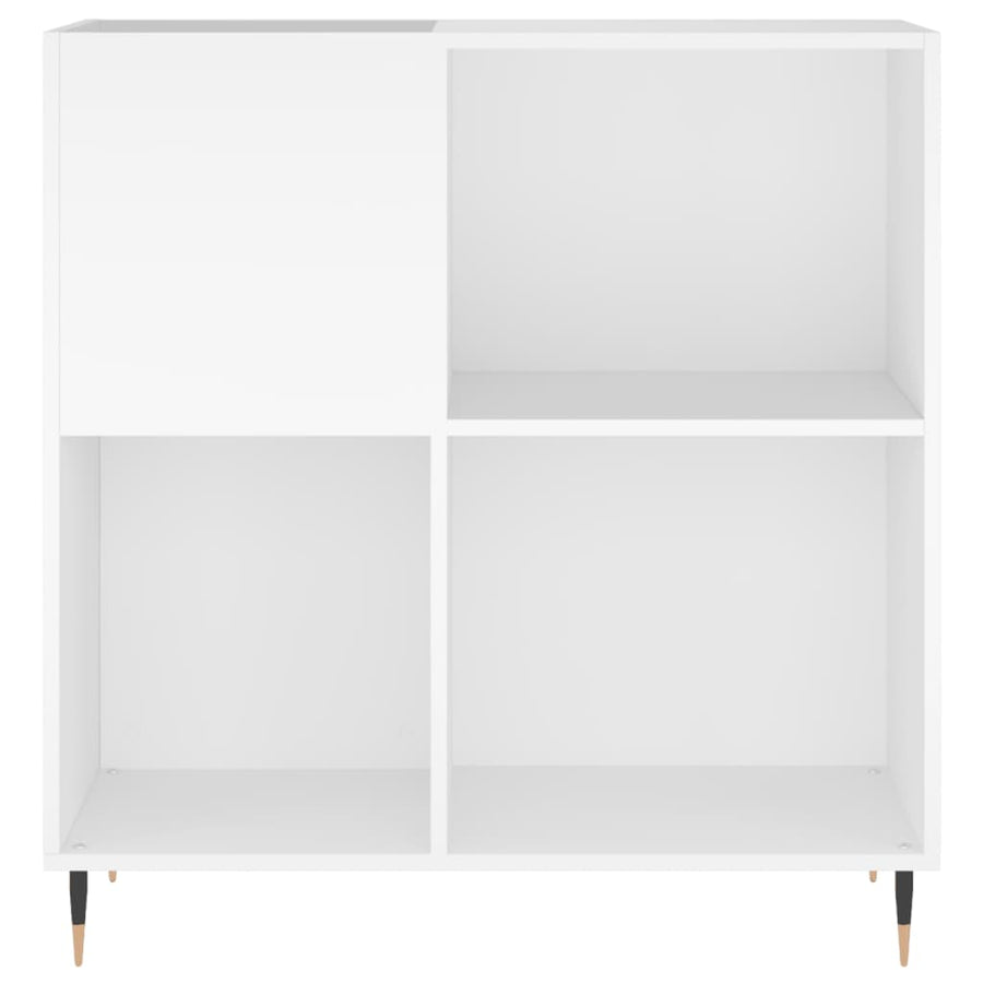 Platenkast 84,5X38X89 Cm Bewerkt Hout Wit