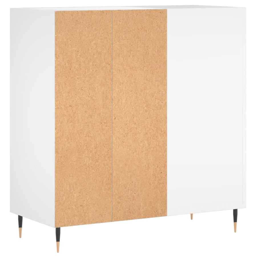 Platenkast 84,5X38X89 Cm Bewerkt Hout Wit