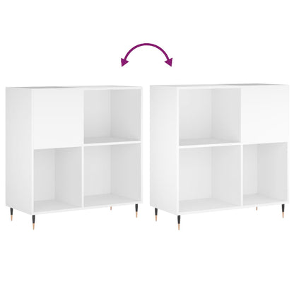 Platenkast 84,5X38X89 Cm Bewerkt Hout Wit