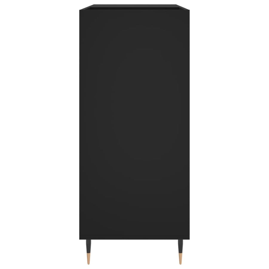 Platenkast 84,5X38X89 Cm Bewerkt Hout Zwart