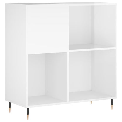 Platenkast 84,5X38X89 Cm Bewerkt Hout Hoogglans Wit
