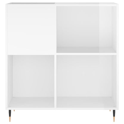 Platenkast 84,5X38X89 Cm Bewerkt Hout Hoogglans Wit