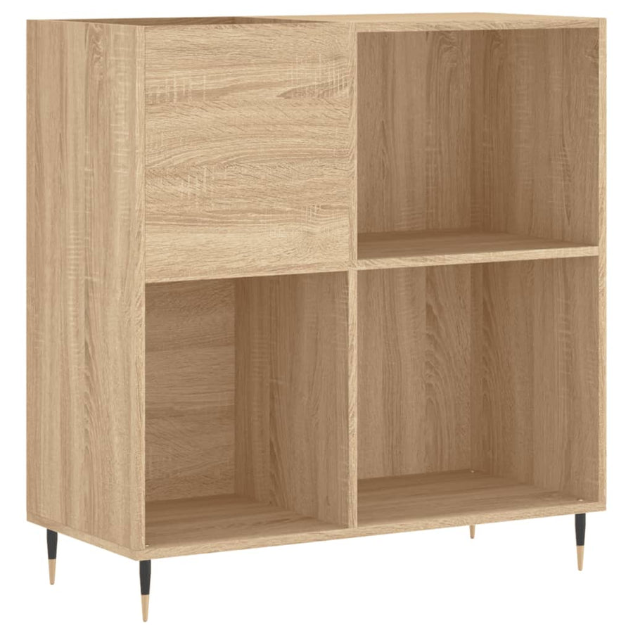 Platenkast 84,5X38X89 Cm Bewerkt Hout Sonoma Eikenkleurig