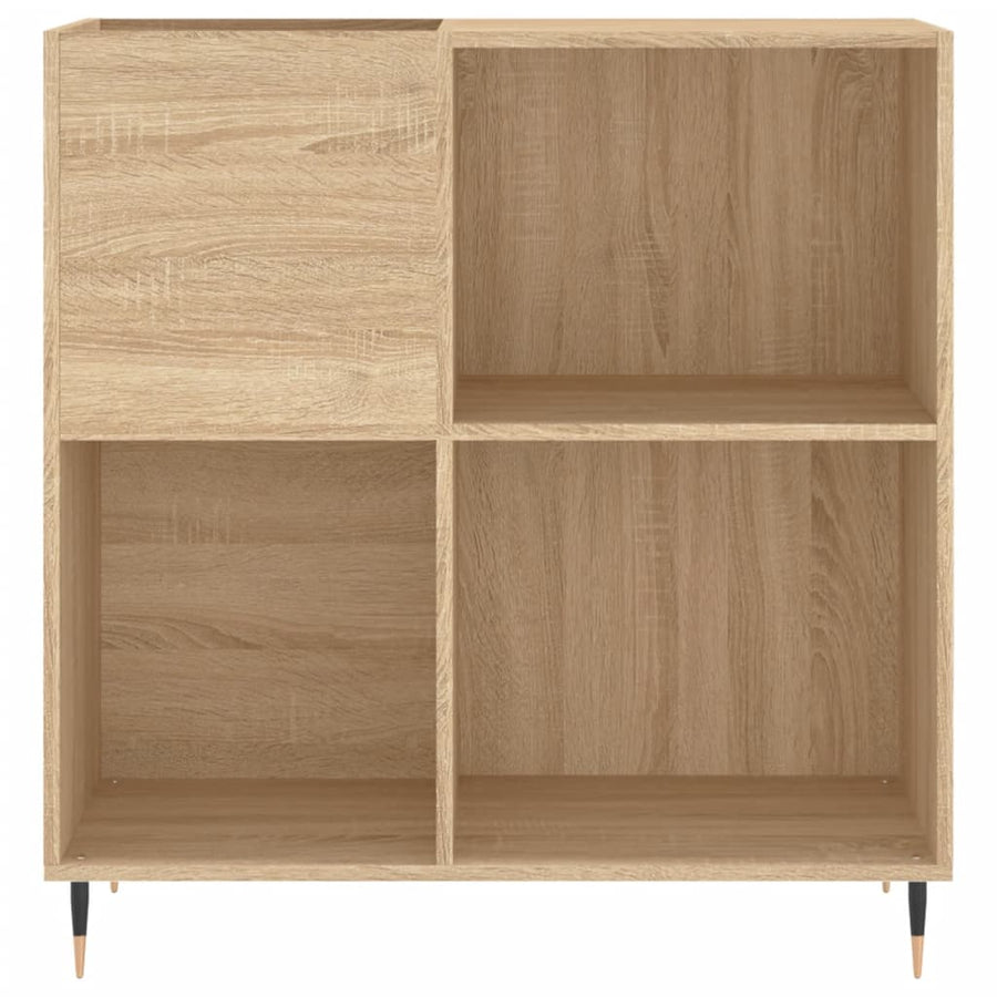 Platenkast 84,5X38X89 Cm Bewerkt Hout Sonoma Eikenkleurig