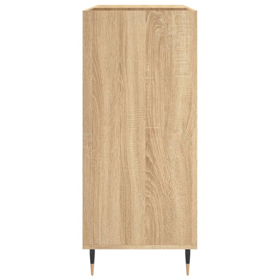 Platenkast 84,5X38X89 Cm Bewerkt Hout Sonoma Eikenkleurig