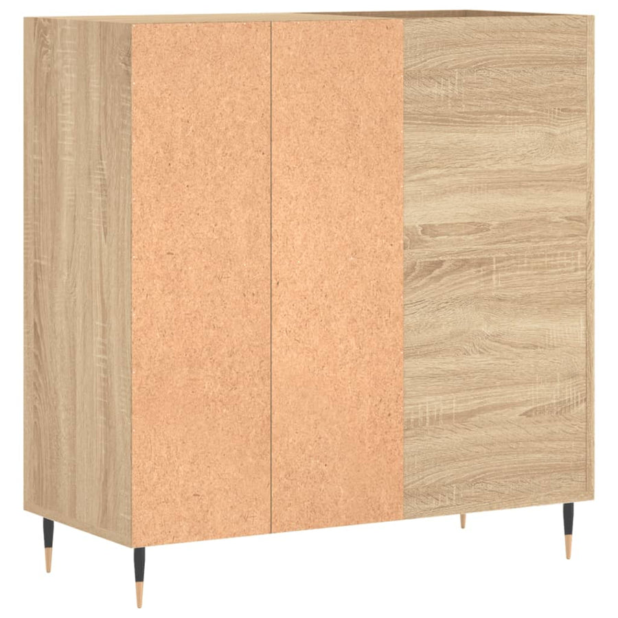 Platenkast 84,5X38X89 Cm Bewerkt Hout Sonoma Eikenkleurig