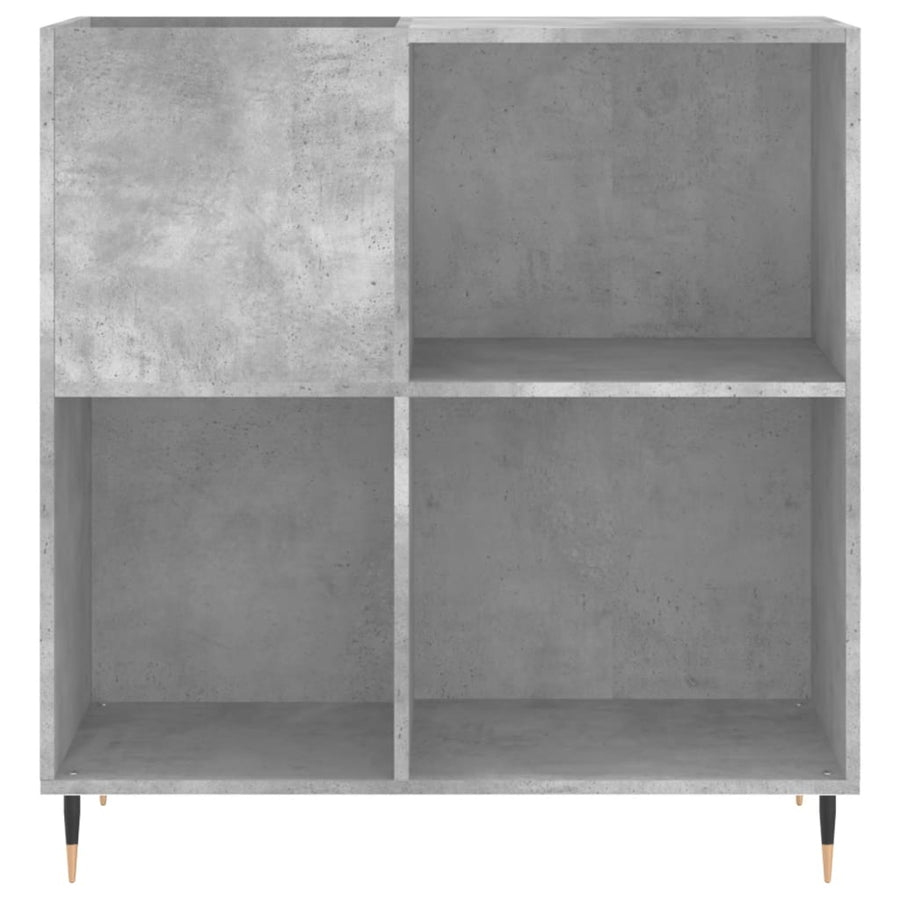 Platenkast 84,5X38X89 Cm Bewerkt Hout Betongrijs
