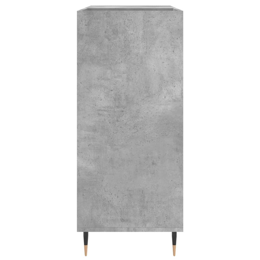 Platenkast 84,5X38X89 Cm Bewerkt Hout Betongrijs