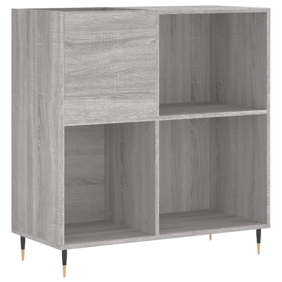 Platenkast 84,5X38X89 Cm Bewerkt Hout Grijs Sonoma Eikenkleurig