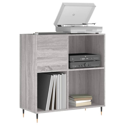 Platenkast 84,5X38X89 Cm Bewerkt Hout Grijs Sonoma Eikenkleurig