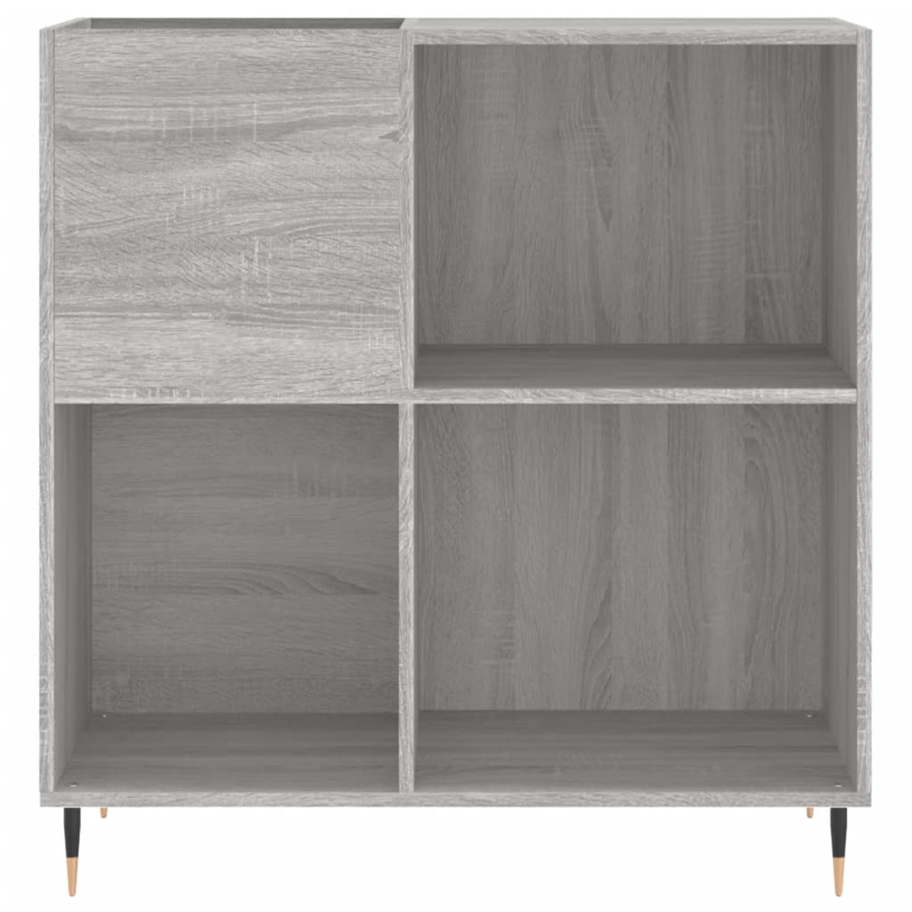 Platenkast 84,5X38X89 Cm Bewerkt Hout Grijs Sonoma Eikenkleurig